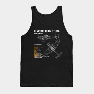 Junkers Ju 87 Stuka WW2 Dive Bomber Airplane Tank Top